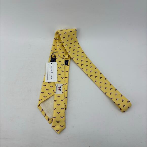 Vineyard Vines Men's Neck Tie American Energy Yellow Silk USA - Picture 9 of 11